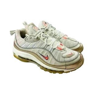 Vintage Nike Air Max 98 Womens Orewood White/Gold Lava Glow Retro Sneaker 8.5